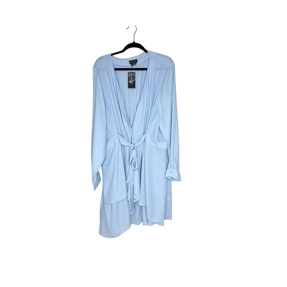 City Chic Shibara Tunic Top In Sky Size 22 NWT